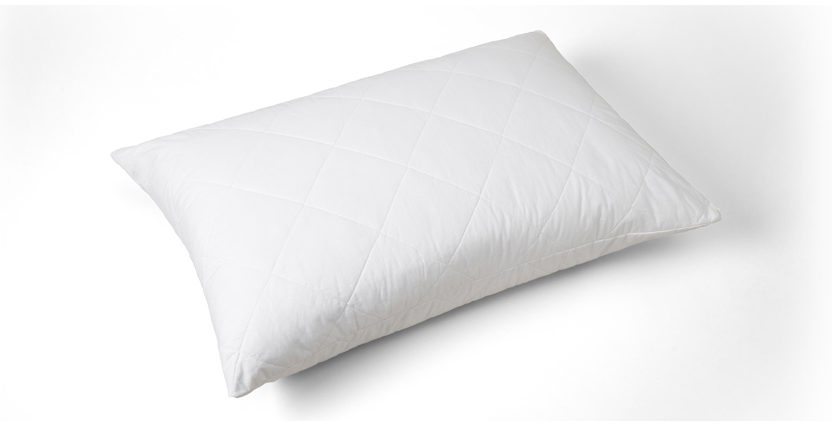 Feather and Black Quilted Pure Cotton Pillow Pro